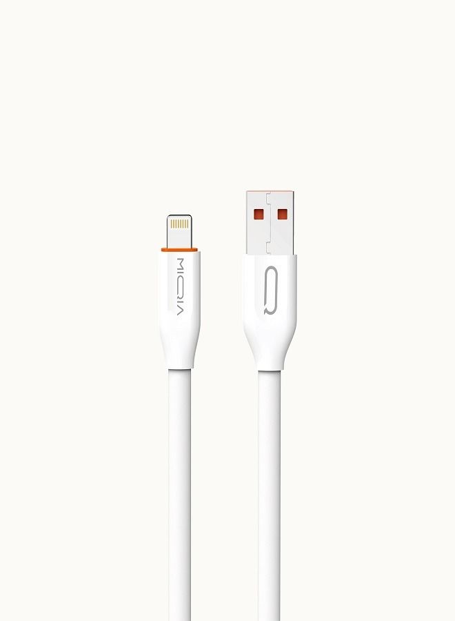 MIQIA 2.4A Flat Lightning Cable White