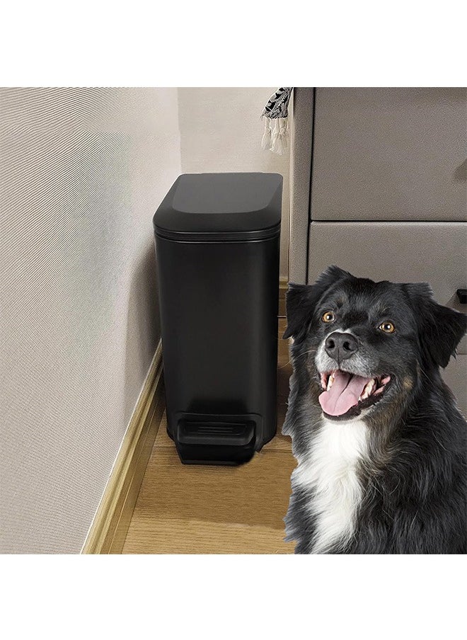 LENND - Small Bathroom Trash Can with Lid Soft Close, Step Pedal, 6 Liter / 1.6 Gallon Stainless Steel Garbage Can with Removable Inner Bucket, Anti-Fingerprint Finish - Image 1