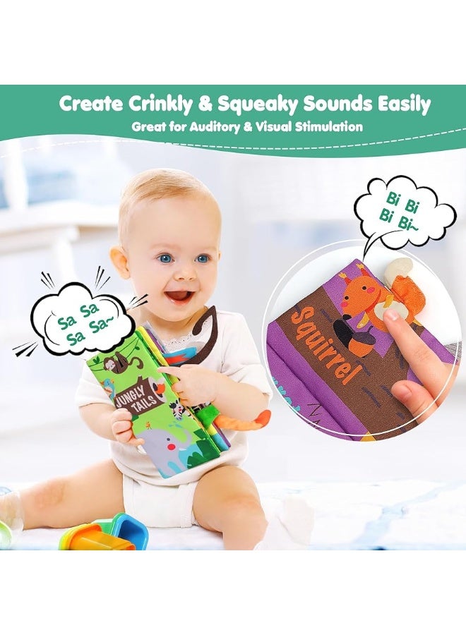 beiens Baby Books Toys, Touch and Feel Crinkle Cloth Book for Infant Baby 0-3-6-12-18 Months, Early Development Interactive Stroller Soft Toys, Shower Gifts Christmas Stocking Stuffers for Boys Girls - Image 3