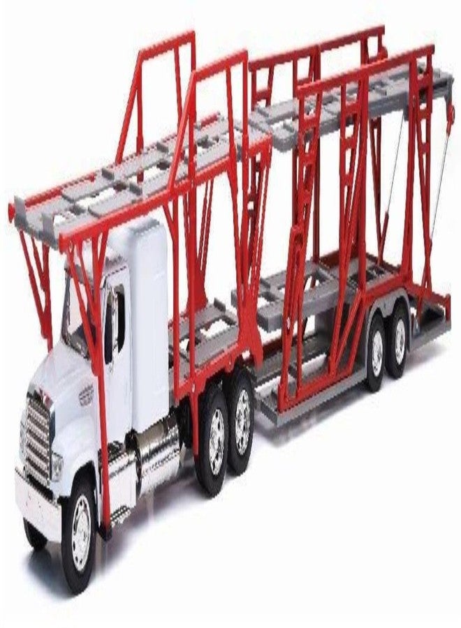 New-Ray Freightliner 114SD Auto Transporter White and Red Long Haul Trucker Series 1/32 Diecast Model 10983