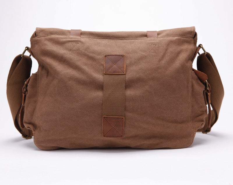Berchirly Classic Laptop Messenger Shoulder Bag Satchel Men Women Canvas Leather Crossbody Bags 17.3Inch - Image 5