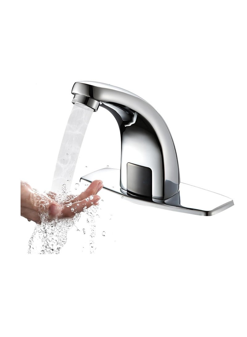 المفتاحة صنبور استشعار أوتوماتيكي احترافي من ENZO - صنبور حوض يعمل بالأشعة تحت الحمراء بدون لمس مع تقنية توفير المياه، لمسة نهائية من الكروم، تحكم ذكي في درجة الحرارة، مثالي للاستخدام في الحمام والمطبخ - Image 1