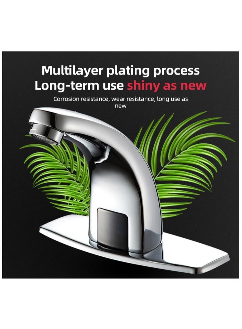 المفتاحة صنبور استشعار أوتوماتيكي احترافي من ENZO - صنبور حوض يعمل بالأشعة تحت الحمراء بدون لمس مع تقنية توفير المياه، لمسة نهائية من الكروم، تحكم ذكي في درجة الحرارة، مثالي للاستخدام في الحمام والمطبخ - Image 3