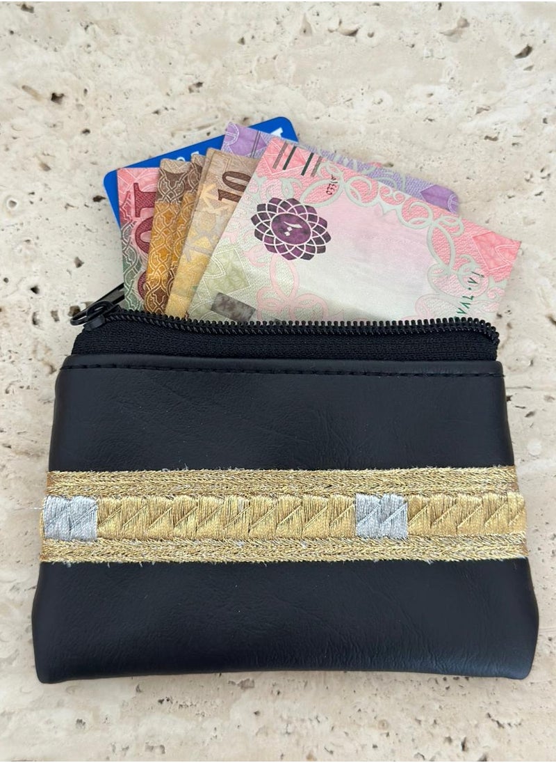 ماركة غير محددة - محفظة جلد بتطريز زري البشت - Image 1