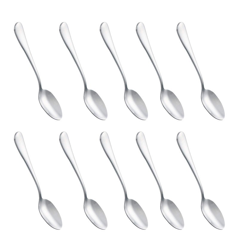 Demitasse Espresso Spoons10pcs Mini Coffee Spoon 47 Inch Stainless Steel Spoons Small Spoons for Dessert Tea silver
