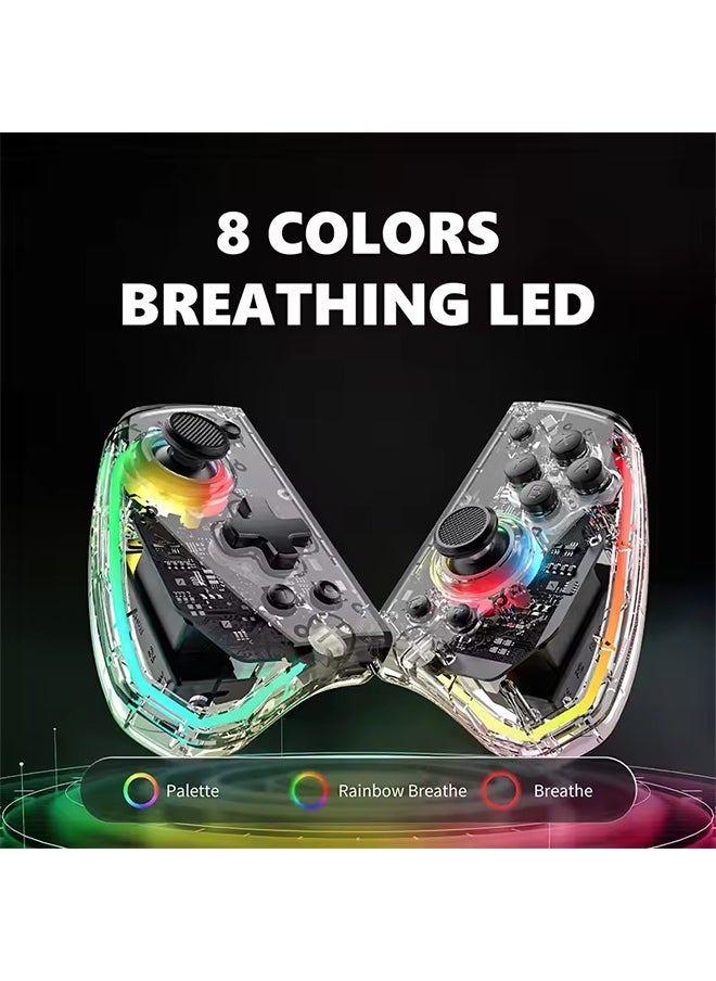 لين يوفو لوحة تحكم لاسلكية شفافة LinYuvo KS40 مزودة بـ 8 ألوان LED لـ Switch/NS OLED، وعصا تحكم بوظيفة Turbo لـ Lite  - Image 2