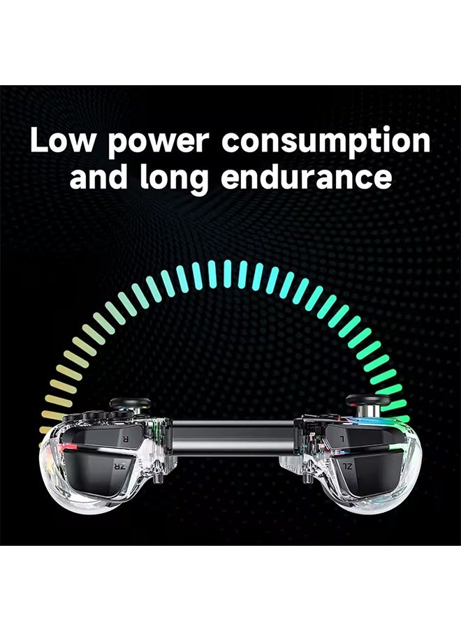 لين يوفو لوحة تحكم لاسلكية شفافة LinYuvo KS40 مزودة بـ 8 ألوان LED لـ Switch/NS OLED، وعصا تحكم بوظيفة Turbo لـ Lite  - Image 3