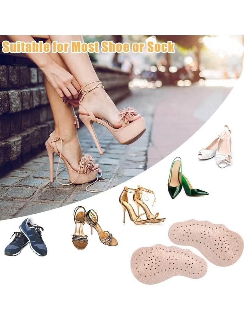 4 أزواج من وسادات مشط القدم لراحة باطن القدم للنساء، مصنوعة من جلد الغنم الناعم، مناسبة للأحذية ذات الكعب العالي، وتساعد على تخفيف الألم. - Image 4