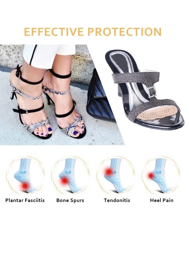 4 أزواج من وسادات مشط القدم لراحة باطن القدم للنساء، مصنوعة من جلد الغنم الناعم، مناسبة للأحذية ذات الكعب العالي، وتساعد على تخفيف الألم. - Image 3