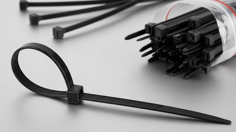 SHIVANSH TECHNOLOGY® Teeth Grip Nylon Self Locking Zip Cable Ties,Black(300 mm x4.8 mm,12" inch,Pack of 100)Multi-Purpose Heavy Duty Cord Management Ties,Plastic Ties for Home,Office,Garden,Workshop. - Image 1