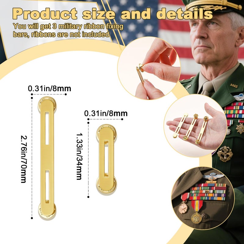 Ansberta Military Ribbon Holding Bar 1 and 2 Ribbon Mounting Bar for Uniforms Organizer Holder - Image 2