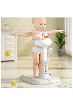 Generic Safe Baby Bath Stand – Hands Free Anti Slippery Adjustable Shower Chair for Toddlers Adjustable Plastic Baby Bath Tower Safe Standing Chair Toddler Shower Free Mother's Hands Clean Bath Function  - Image 1