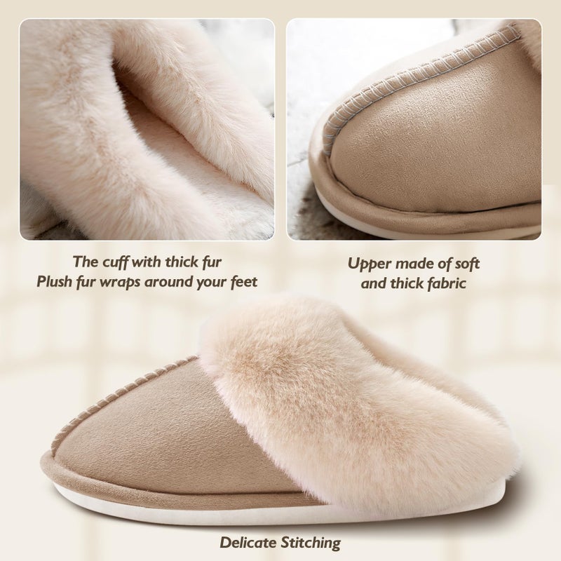 SOSUSHOE Womens Slippers with Fluffy Fur Soft Memory Foam House Shoes, Christmas Gifts Christmas Slippers for Women Mom Grandma - Image 2