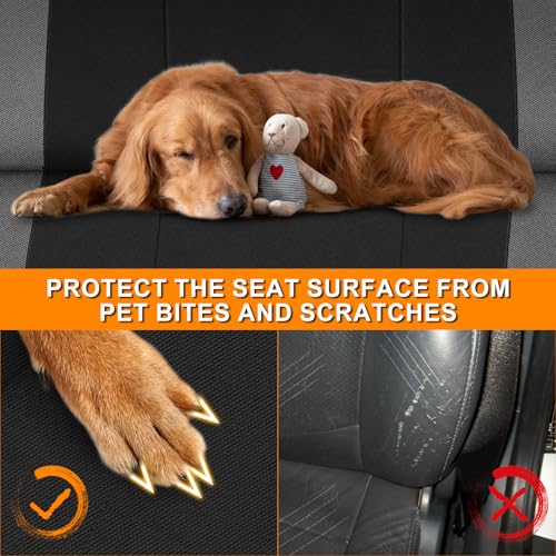 Kistrba Truck Seat Cover Compatible with 1993-1998 Ford Truck Regular XCab Crew Cab, Front Solid Bench Seat with Molded Headrests and Integrated Center Armrest Seat Cover - Image 5