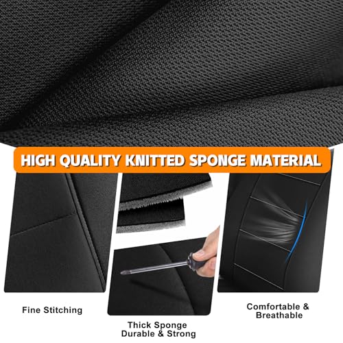 Kistrba Truck Seat Cover Compatible with 1993-1998 Ford Truck Regular XCab Crew Cab, Front Solid Bench Seat with Molded Headrests and Integrated Center Armrest Seat Cover - Image 3