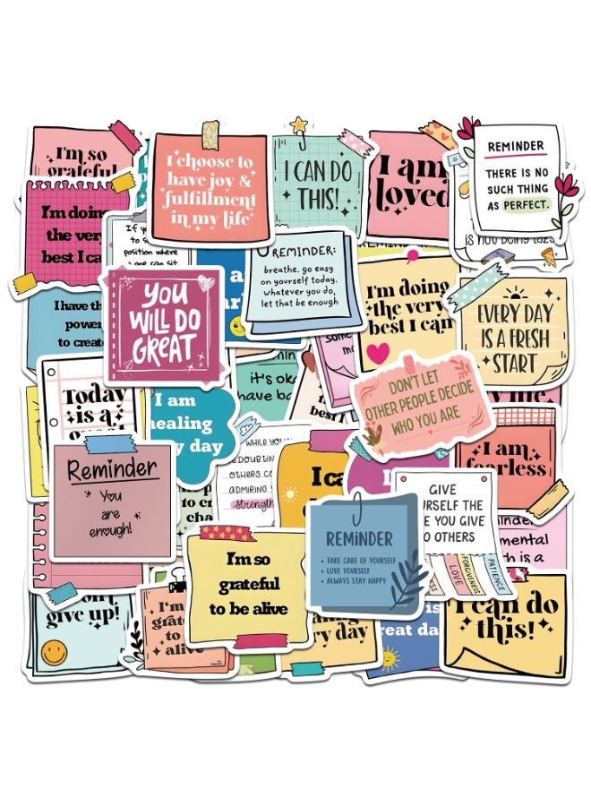 NIBEMINENT 50 Pcs Inspirational Tag Deco Kit Waterproof Stickers, High Definition Printing Bright Colors, Suitable for Laptop Skateboard Luggage Water Bottle Guitar DIY - Image 1