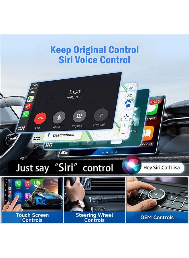 أجريون ​​محول 2 في 1 لاسلكي لـ CarPlay و Android Auto، دونجل CarPlay أدخل وشغّل يحول السلكي إلى لاسلكي، اتصال تلقائي سريع، 2.4G تأخير + 5GHz شريحة ثنائية لـ iPhone و Android​ - Image 5