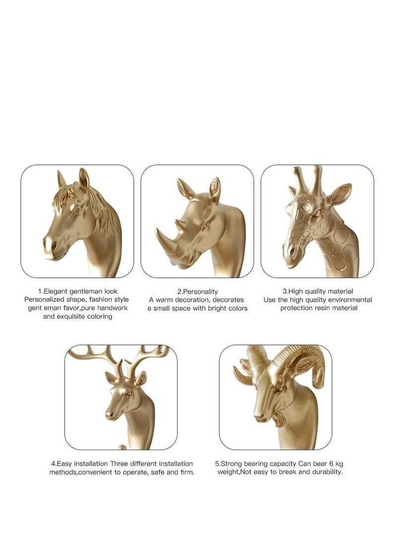KASTWAVE 6 Pack Creative Antlers Coat Hooks Single Wall Hook Hooks Mounted for Coat Bag Towel Key Wall Hook Rack Hanging Coats Bathroom Entryway Decorative Gift - Image 3