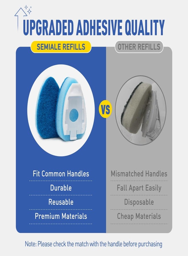 Semiale Non Scratch Dishwand Refills Sponge Heads, Heavy Duty Scrub Brush Sponges, Soap Dispensing Scrubbers, Common Compatible Dish Wand Refill Head Replacements for Kitchen Sink Dishwashing Cleaning - Image 2