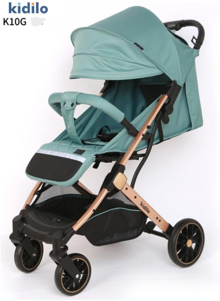 كيديليو عربة أطفال كيديلو K10G قابلة للتحويل وسهلة الطي بيد واحدة وأحزمة أمان خماسية النقاط  (أخضر) - Image 2