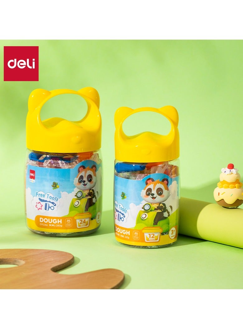 Deli CLAY DOUGH 24 COLORS ,280GM WITH TOOL KIT(EXPLORA ) - Image 2