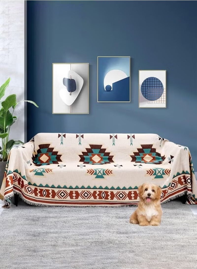 بيوينتي الأريكة غطاء مزدوج الجانب الغطاء المنزلق نمط هندسي - Image 2