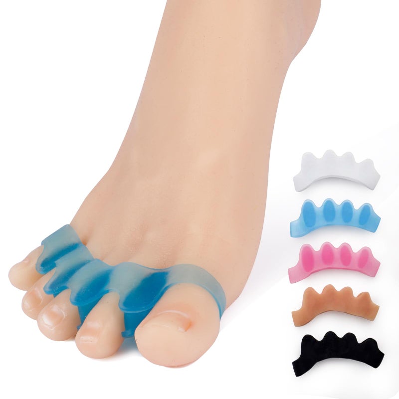 Roogaluckeep 2 Pcs Silicone Toe Separatorsï¼ŒSpreaders & Spacers â€“ Straighten Overlapping Toes, Relieve Bunion Pain, Plantar Fasciitisï¼ŒPost-Pedicure Care for Men and Women, (Blue) - Image 1