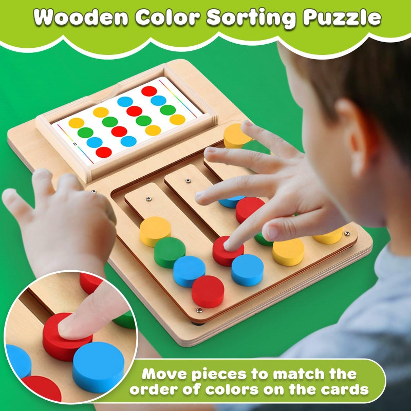 V-Opitos Color Matching Puzzle Toys, Montessori Brain Teasers Game for Kids Age 3, 4, 5, 6, 7 Years Old, Road Trip Toys for Boys & Girls, Handheld Games for Travel, Ideal Christmas, Birthday Gifts - Image 2