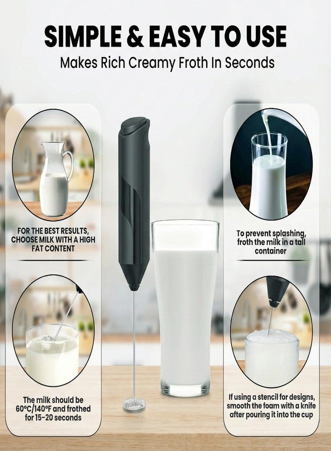 ALPSPEAKS Handheld Milk Frother Wand - Electric Whisk Frother for Coffee Battery Operated - Drink Stirrer Electric Frothers Handheld - Drink Mixer - Coffee Mixer Wand - Image 4
