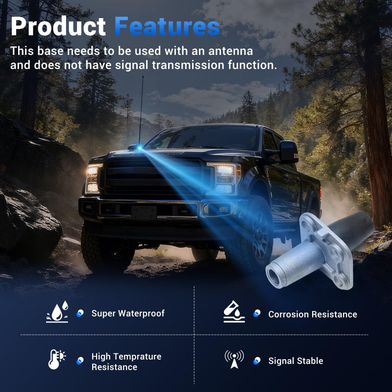 KUTTOLE Radio Antenna Base Mount Fit for Ford F-250 F-350 Super Duty 2017-2021, Antenna Base Mount for Ford F250 F350 Super Duty Models - Image 4