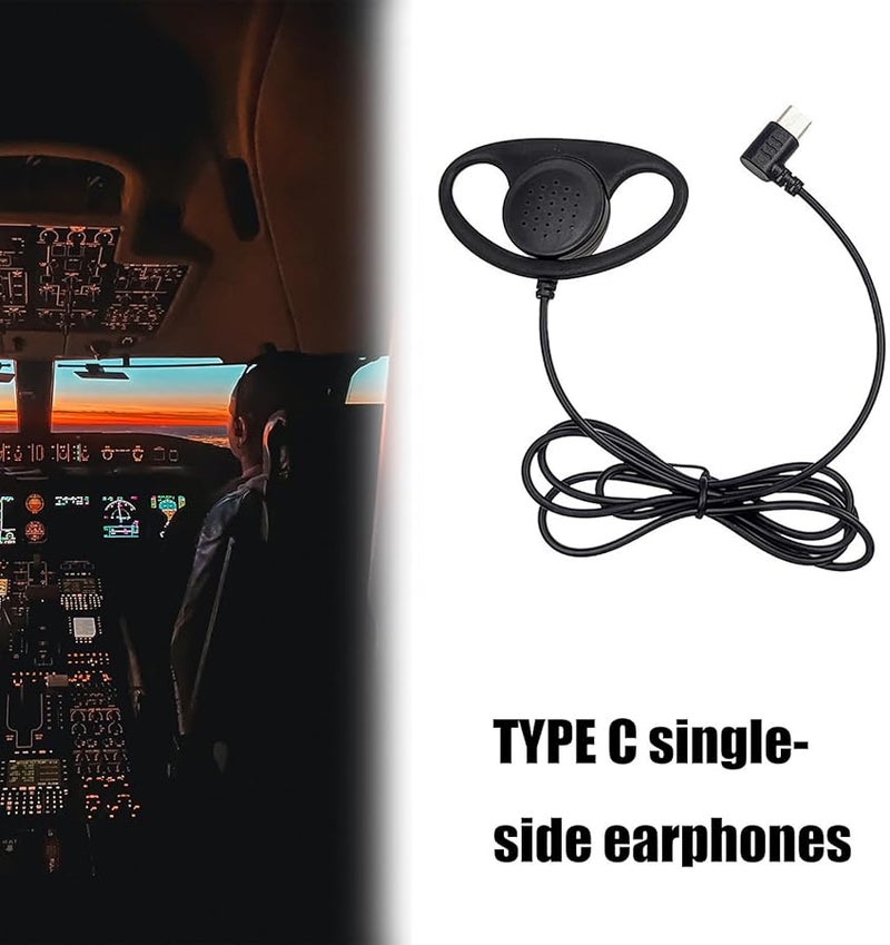 USB C Ear Hook Single Side Earbud Bent Plug Headphone For MP3 MP4 Mobile Phones - Image 3