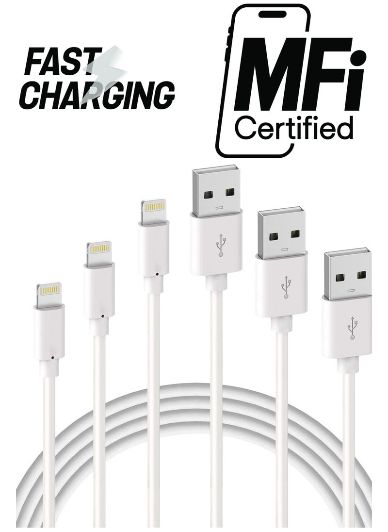 ELTRAZONE iPhone Charger Cable - Apple MFi Certified 3Pack 1M iPhone Charging Cable for iPhone SE 2020 11 Xs Max XR X 8 Plus 7 Plus 6 Plus 5s SE iPad Pro and More  - Image 1