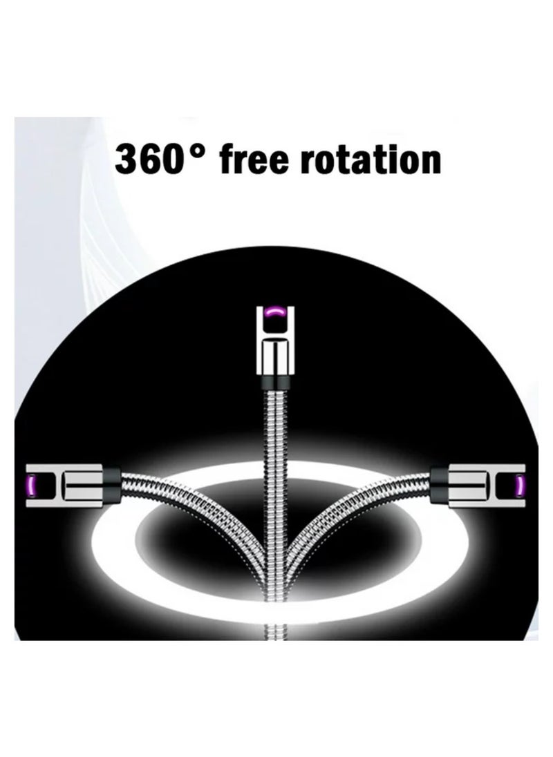 Yuwell Electric BBQ Lighter 360 Degree Windproof Flameless Flexible Neck Long USB Type-C Rechargeable Electric Candle Arc Lighter With LED Battery Display Red  - Image 3