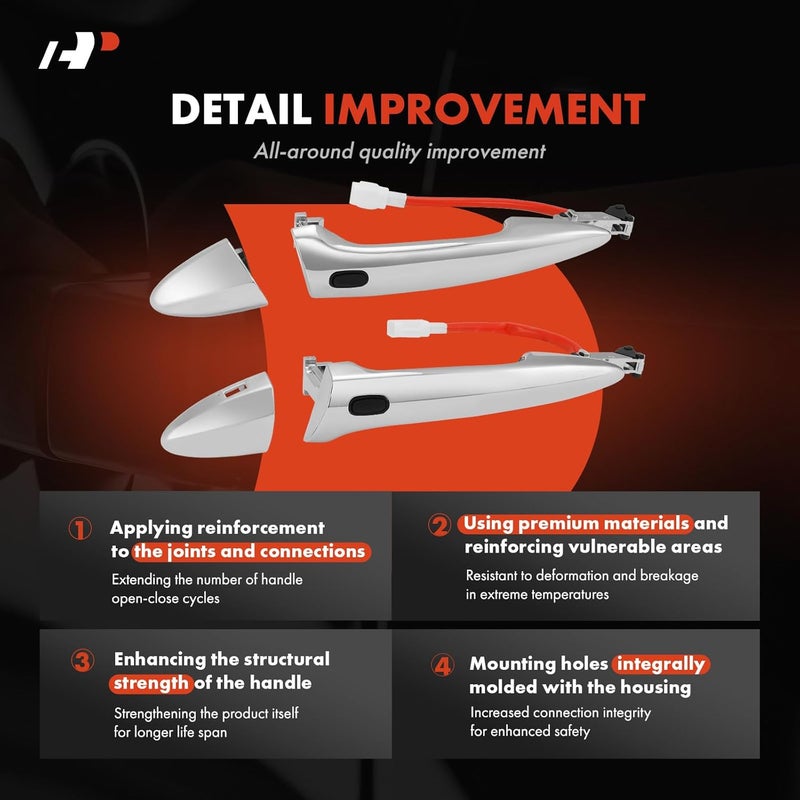 A-Premium Chrome Exterior Door Handles for Lexus ES350, LS460, LS600h - 2-PC Set - Image 4