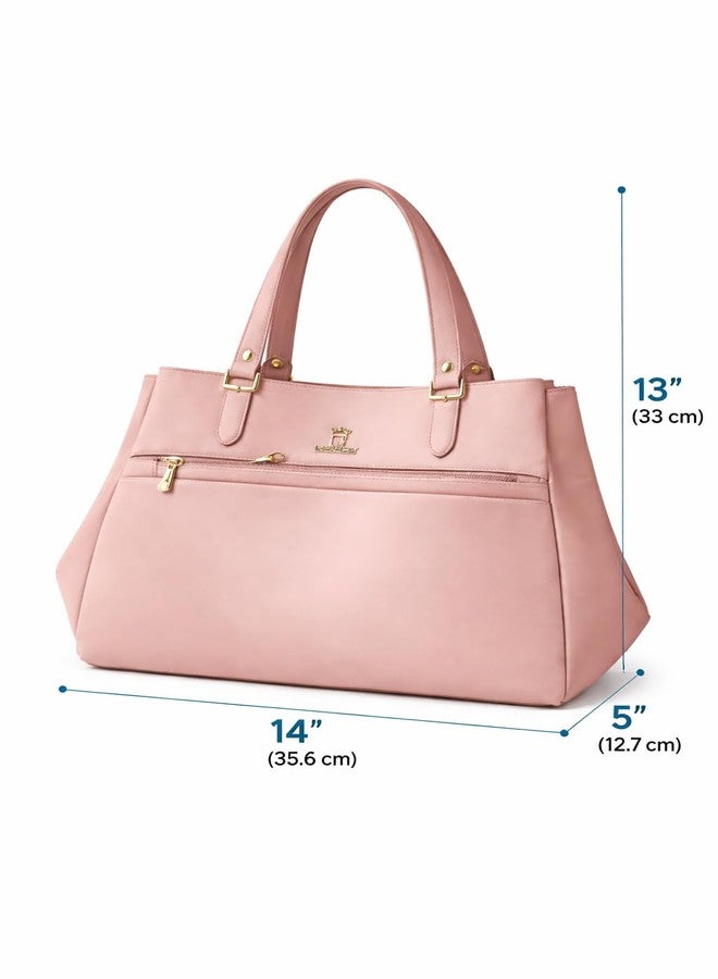 Women's Vegan Leather Tote Bag (Dusty Rose) - Image 4