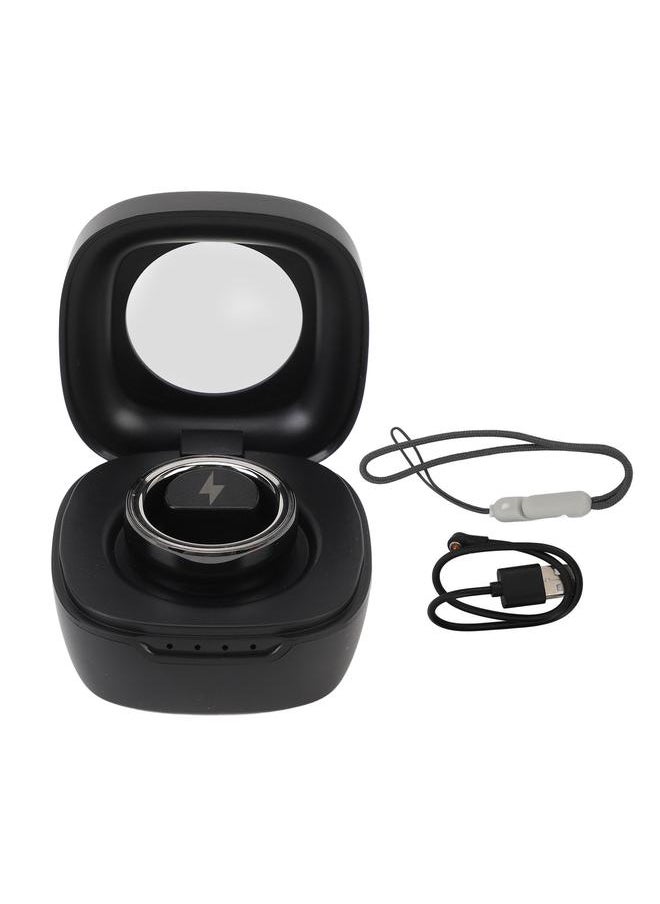 Thoraya Smart Ring Multifunction Sleep Temperature Monitoring Pedometer 23mah Health Tracker Ring with Charging Case Black No. 16  - Image 1