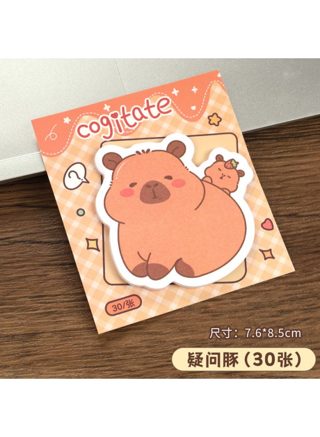 HELPS Kapibala Special-shaped Post-it Notes Creative Student Cartoon Sticky Notes High Color Value Message Notes N Stickers - Image 1