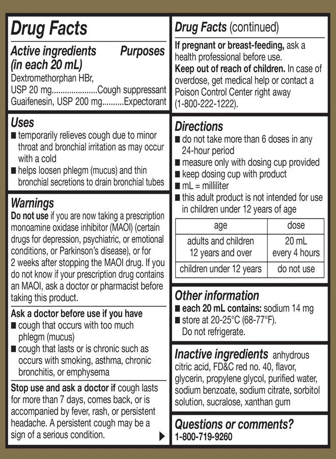 GoodSense Tussin Cough Syrup DM, Raspberry Flavor, Effective Relief for Cough and Chest Congestion, Thins Mucus, 8 Fl Oz - Image 5