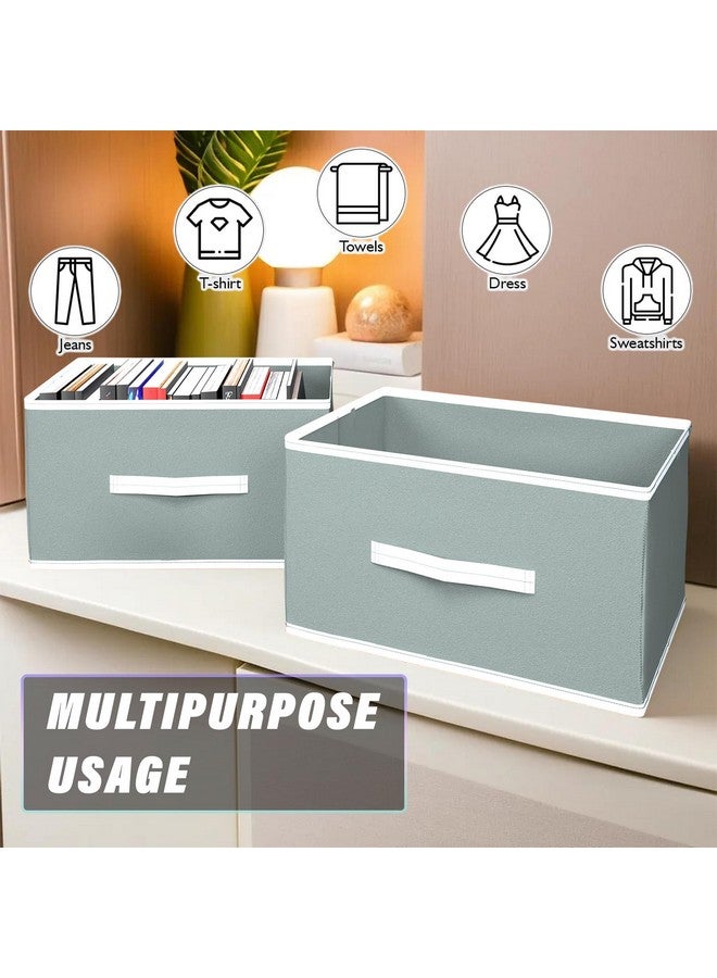Kuber Industries Foldable Boxes For Storage (Pack of 4) - Multipurpose Storage Organizer For Clothes | Wardrobe | Closet | Toys | Books | Home - Undergarment Organizer Basket With Handle (Light Grey) - Image 4
