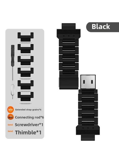 For Genius Phone Watch Z9 Strap Z10/d2/z8 Magnetic Flash Buckle Upgrade Z9 Replacement Strap Z6pro-Color:Black-Specifications:Model: D2/q1a/y8/q2a/d2a [free Disassembly And Assembly Tools]