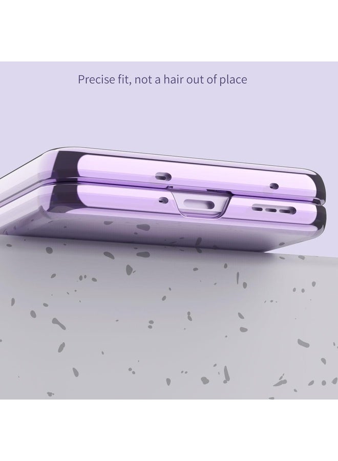 HuHa Case Cover For OPPO Find N2 Flip Electroplating Frame Transparent Phone Case with Ring(Purple) - Image 4