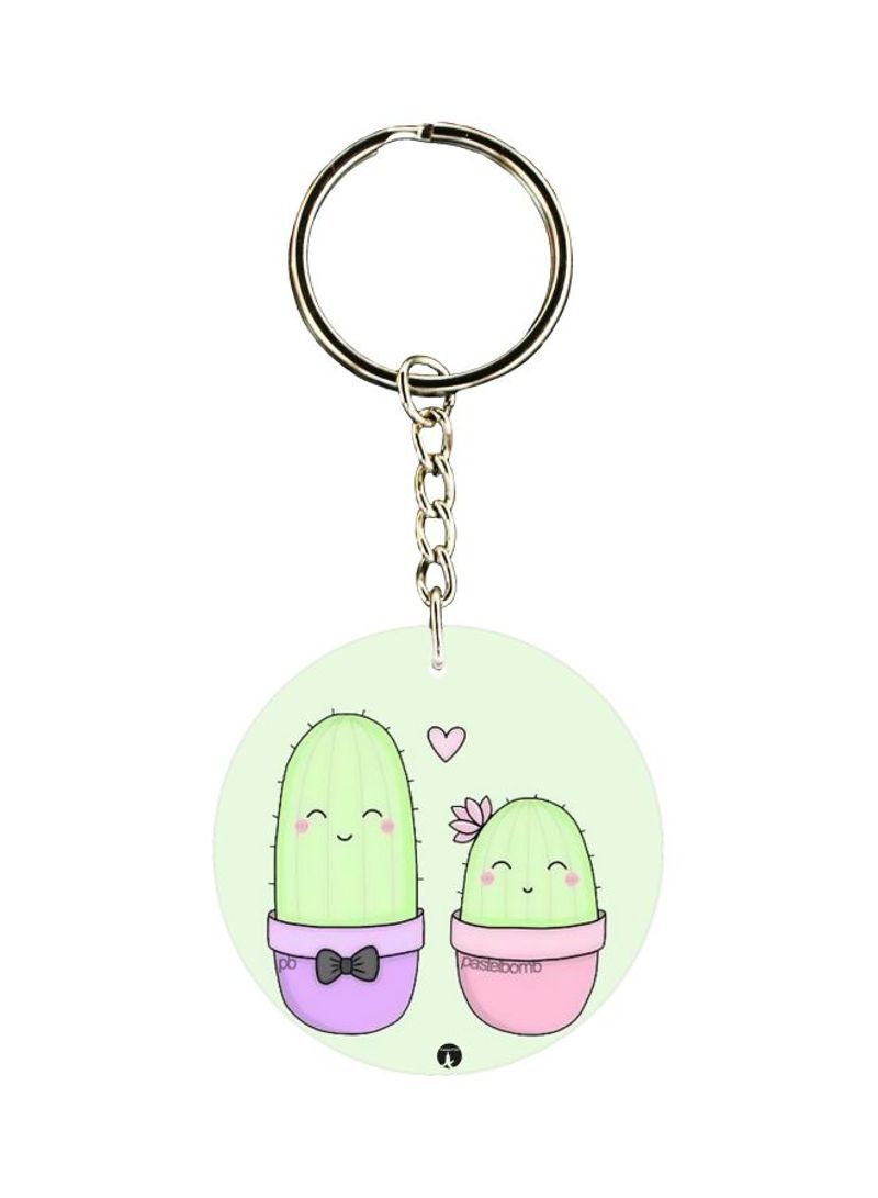 RKN Cactus Printed Single Sided Keychain
