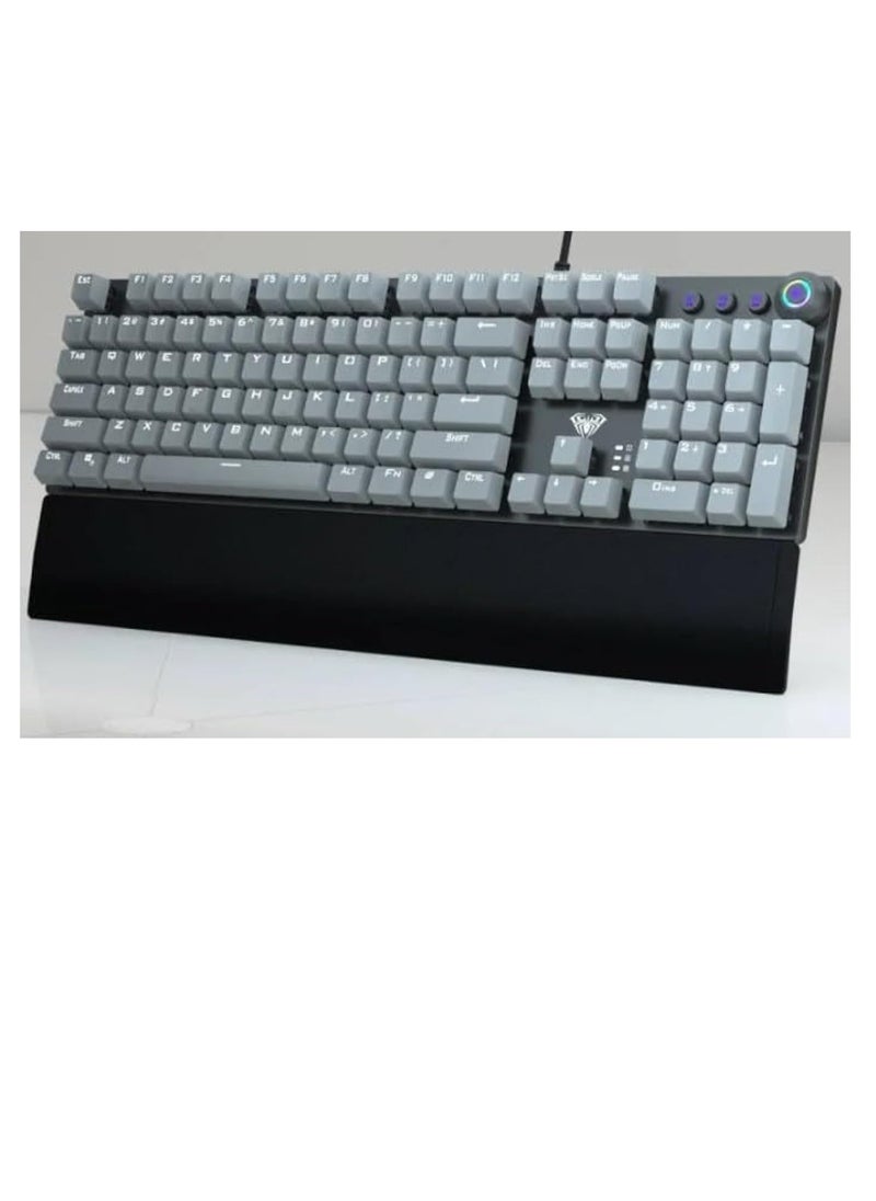 AULA - Aula F2058 Full Mechanical Gaming Keyboard With Rainbow Backlit LED -  Switches |Arabic/English - Image 1