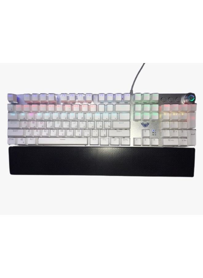 AULA - Aula F2058 Full Mechanical Gaming Keyboard With Rainbow Backlit LED -  Switches |Arabic/English - Image 1