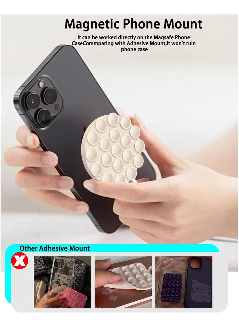 Y&D Silicone Suction Phone Case Magnetic Mount, for iPhone 15/14/13/12 Series, Mirror Shower Holder, Perfect TikTok Videos and Selfies - Image 3