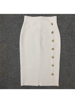 Autumn 2022 New Single Row Button Design Slim High Waist Skirt Tight Hip Bandage Midi Skirt White - pzsku/ZB8678B53AF7CD587CAB1Z/45/1746233442/db9ddeaf-4aa5-4493-8e83-109cb0dd632c