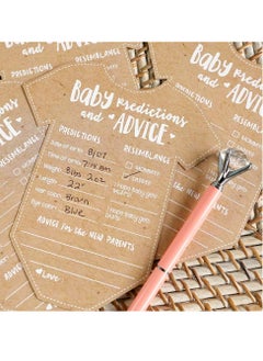 KASTWAVE Baby Prediction Cards For Baby Shower/Advice Cards/Baby Shower Decorations, Set of 50, One Size, Kraft  - Image 4