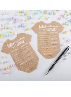KASTWAVE Baby Prediction Cards For Baby Shower/Advice Cards/Baby Shower Decorations, Set of 50, One Size, Kraft  - Image 3
