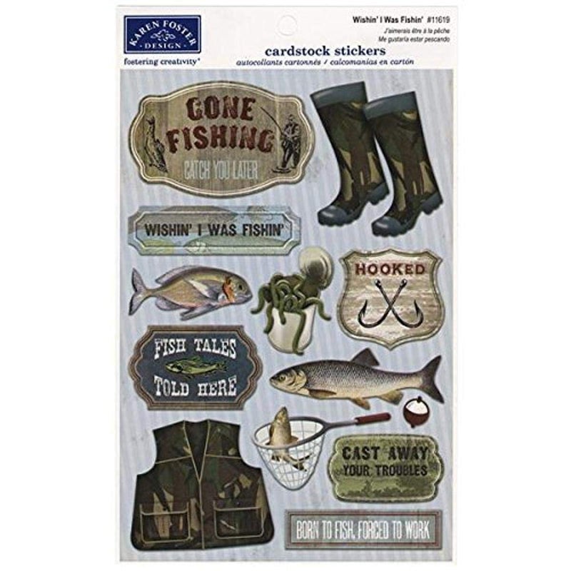 Karen Foster Design Acid and Lignin Free Scrapbooking Sticker Sheet, Wishin' I was Fishin' - Image 5