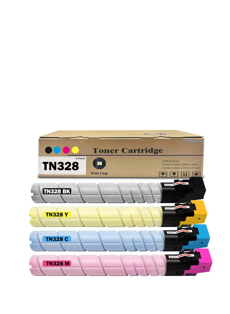 Terabyte TN328 TN-328 Toner Cartridge TN328K TN328C TN328M TN328Y Compatible Konica Minolta TN328 Toner use for Konica Minolta Bizhub C250i C300i C360i C450i C550i C650i C7130i Printer - Image 1